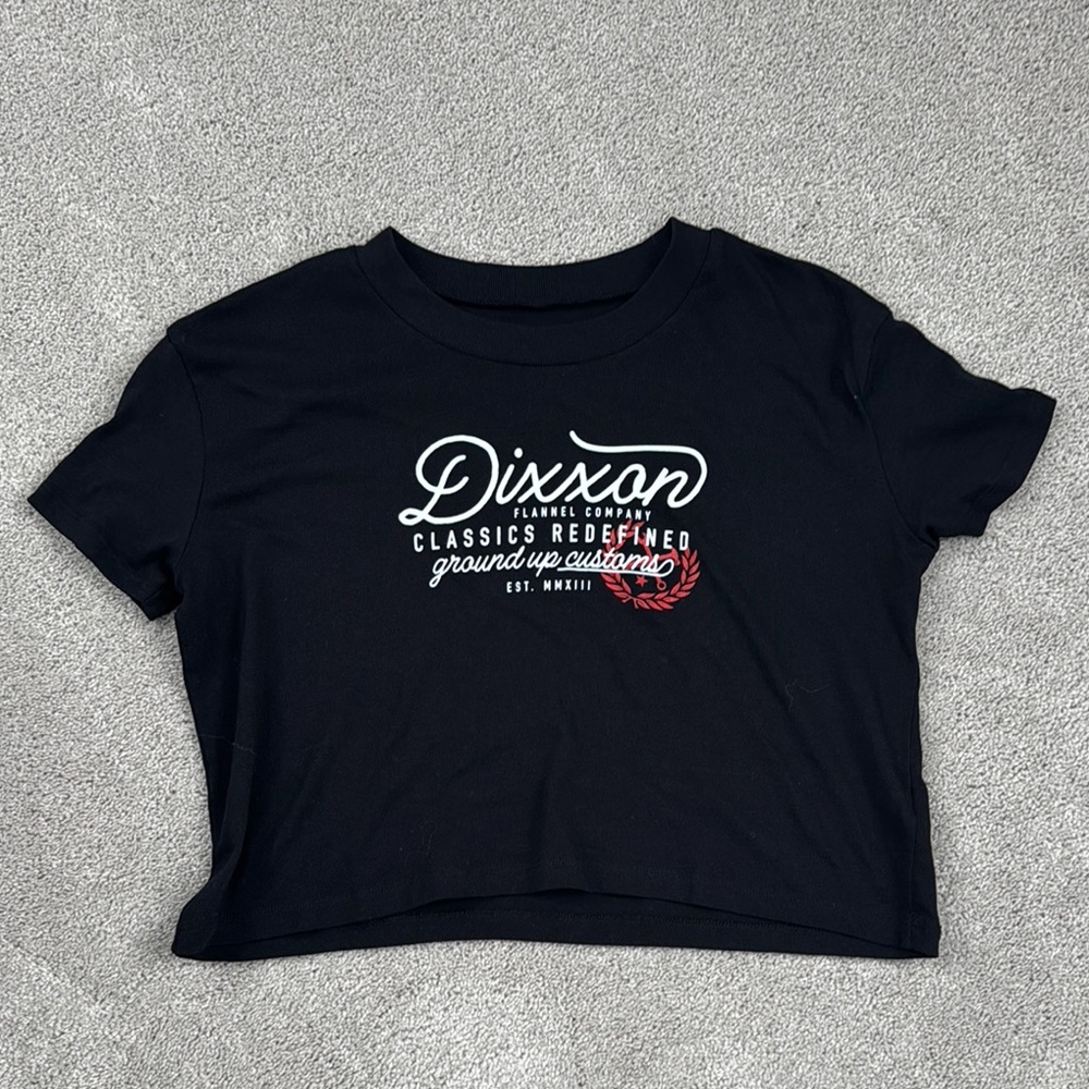 Dixxon Black Crop Top with Red Accent